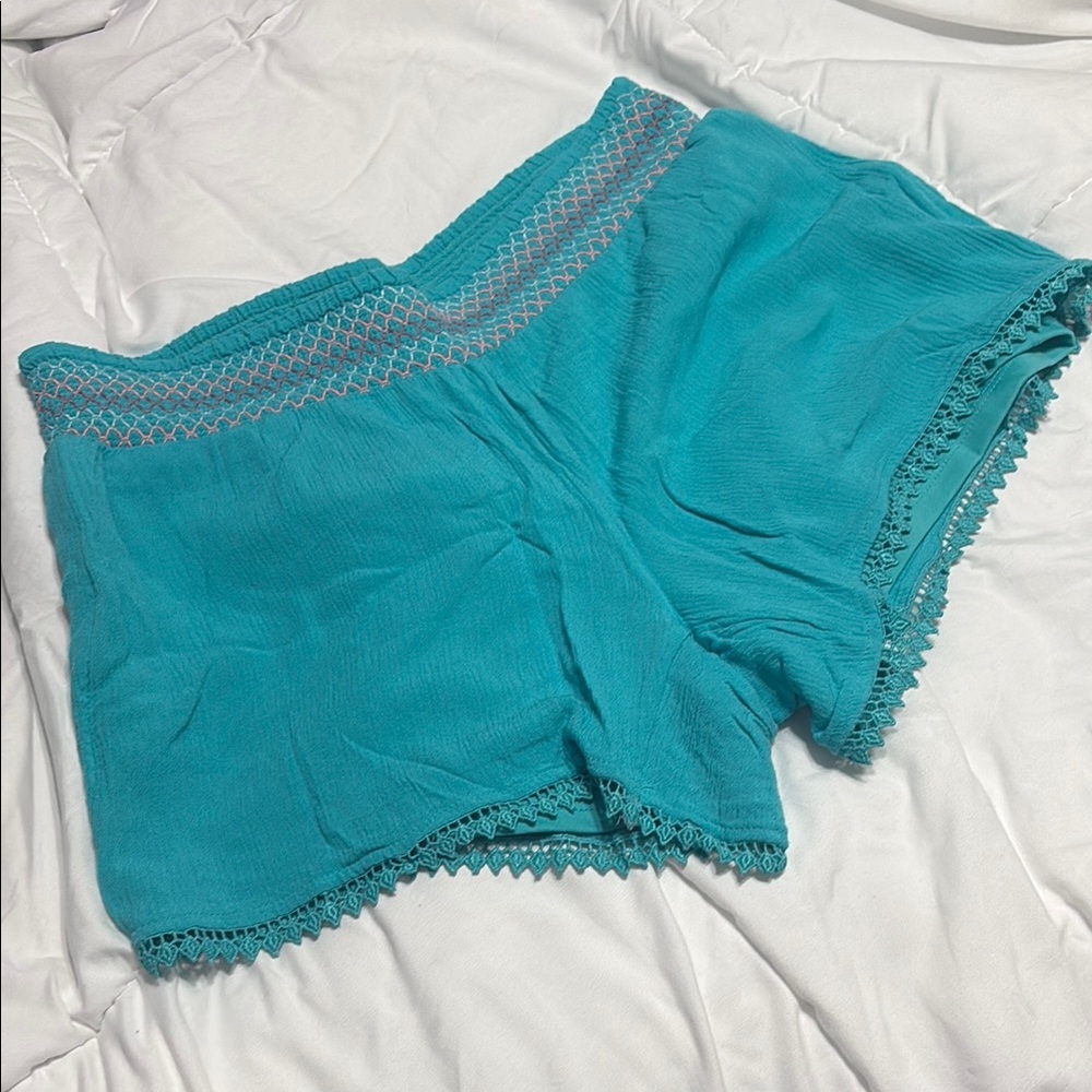 14-16 XL Wonder Nation Blue Pom-Pom Trim Shorts